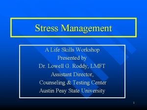 Stress management life skills