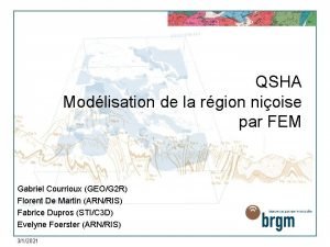 QSHA Modlisation de la rgion nioise par FEM