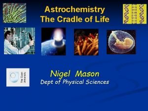 Astrochemistry The Cradle of Life Nigel Mason Dept