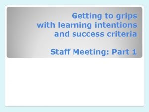Learning intentions and success criteria examples