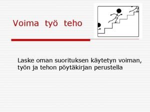 Voiman tekemä työ