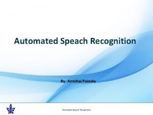 Speach recognition