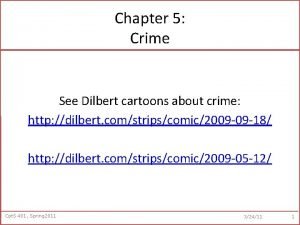 Chapter 5 Crime See Dilbert cartoons about crime