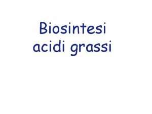 Biosintesi acidi grassi Acetil Co A mitocondrio da