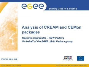 Enabling Grids for Escienc E Analysis of CREAM