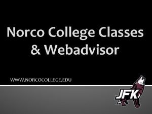 Webadvisor norco college