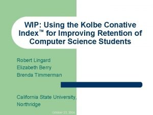 Kolbe conative index