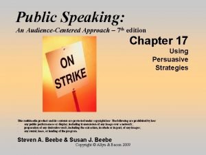 Public Speaking An AudienceCentered Approach 7 th edition