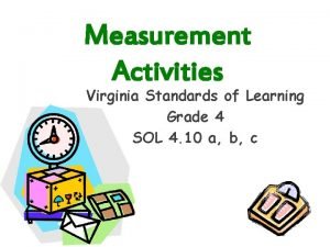 Measurement Activities Virginia Standards of Learning Grade 4