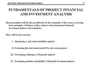 Real estate financial analysis
