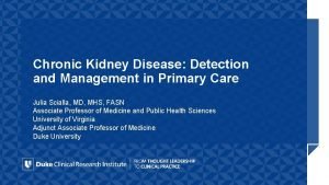 Chronic Kidney Disease Detection and Management in Primary