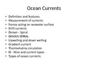 What are ocean currents