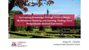 CoCreating Knowledge Through CrossCultural Multinational Teaching and Learning