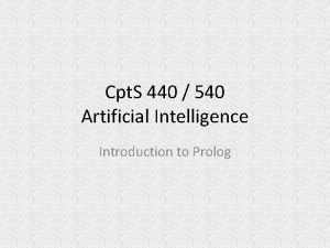 Cpt S 440 540 Artificial Intelligence Introduction to