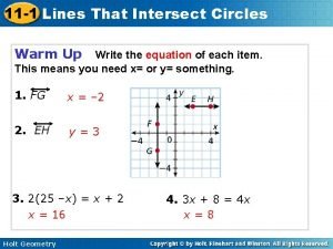 Lines that intersect circles