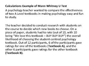 Mann whitney test psychology