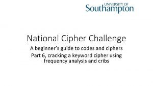 National Cipher Challenge A beginners guide to codes