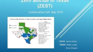Zero Suicide in Texas ZEST Collaborative Call May