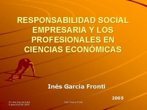 RESPONSABILIDAD SOCIAL EMPRESARIA Y LOS PROFESIONALES EN CIENCIAS