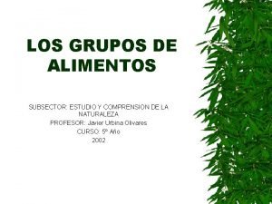 LOS GRUPOS DE ALIMENTOS SUBSECTOR ESTUDIO Y COMPRENSION