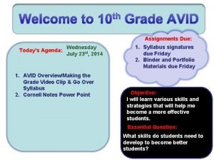 Avid assignment log