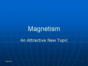 Magnetism An Attractive New Topic Magnetism 1 EXAMS