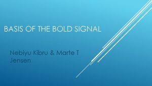 BASIS OF THE BOLD SIGNAL Nebiyu Kibru Marte