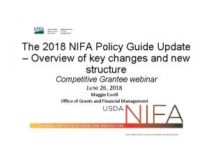 Nifa policy guide