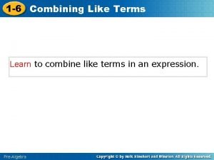 Combining like terms examples