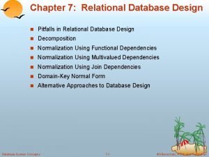 What is pitfalls in relational database design