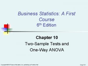 Business Statistics A First Course 6 th Edition