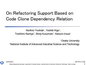 On Refactoring Support Based on Code Clone Dependency