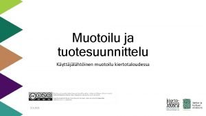 Käyttäjälähtöinen muotoilu