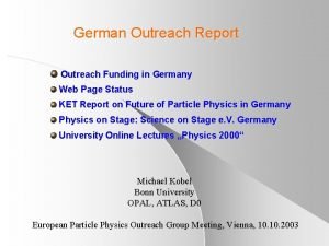 German Outreach Report Outreach Funding in Germany Web