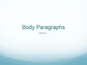 4 parts of a body paragraph