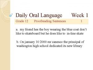 Daily oral language worksheets
