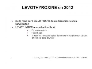 Prolactine élevée Prolactine élevée
