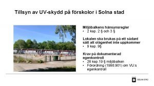 Tillsyn av UVskydd p frskolor i Solna stad