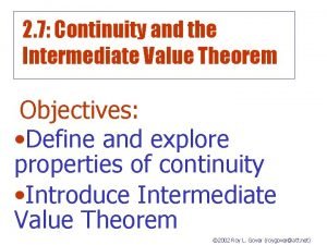 The intermediate value theorem