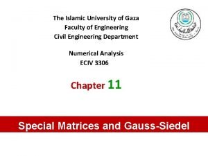 The Islamic University of Gaza Faculty of Engineering