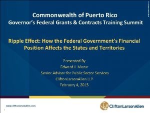 Governors Federal Grants Contracts Training Summit Ripple Effect