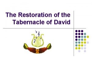 Restoring the tabernacle of david