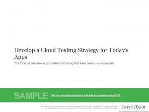 Cloud testing strategy