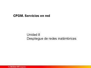 CFGM Servicios en red Unidad 8 Despliegue de