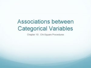 Associations between two categorical variables quiz level h Associations between two categorical variables quiz level h