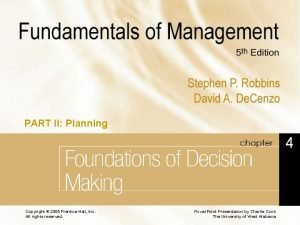 PART II Planning 4 Chapter 4 Foundations of