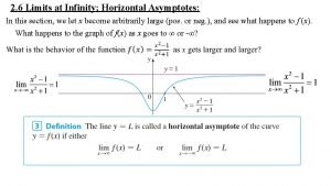 Limits at infinity horizontal asymptotes