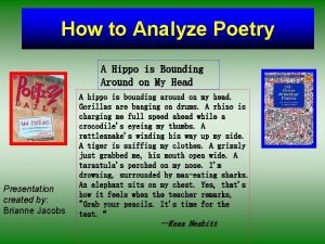 How to Analyze Poetry A Hippo is Bounding