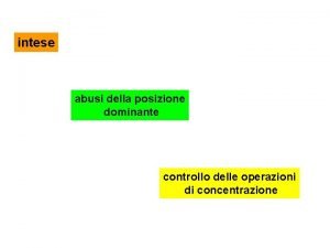 intese abusi della posizione dominante controllo delle operazioni