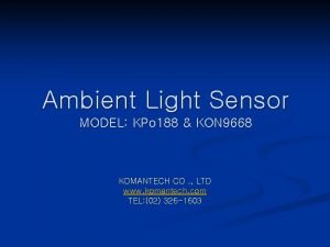 Ambient Light Sensor MODEL KPo 188 KON 9668